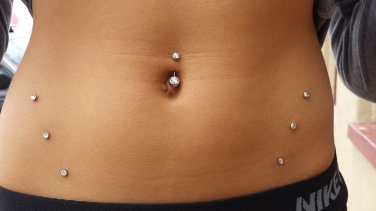 Female body deals piercing